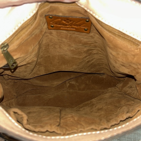 Patricia Nash EUC Armeno Tan Leather with Studded Accents Messenger Bag - Picture 11 of 15